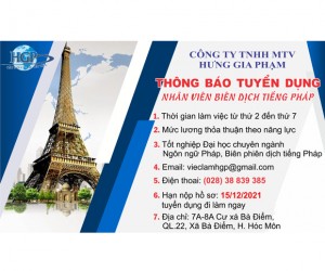 NHÂN VIÊN BIÊN DỊCH TIẾNG PHÁP